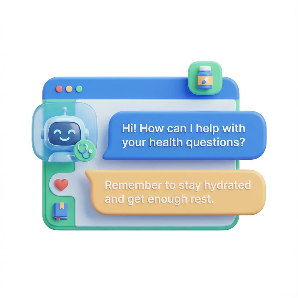 3D professional icon of AI Tutor chat interface